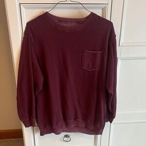 Aerie American Eagle Women’s Burgundy Sweatshirt with Pocket
